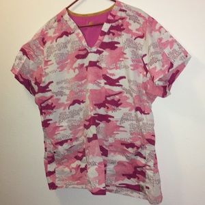 3X Carhart Pink Camo Scrub top